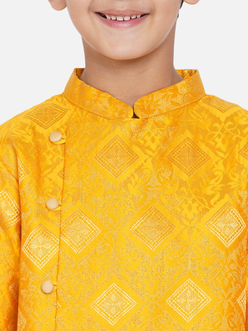 Little Bansi Boys Angrakha Kurta with Dhoti Royal yellow | Grab2Buy