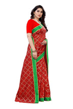 Vamika Red Linen Foil Print Saree (YOGI RED) | Grab2Buy