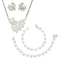AanyaCentric Gold-Polished Mangalsutra Pendant Earring Set & Silver Plated Anklet | Grab2Buy