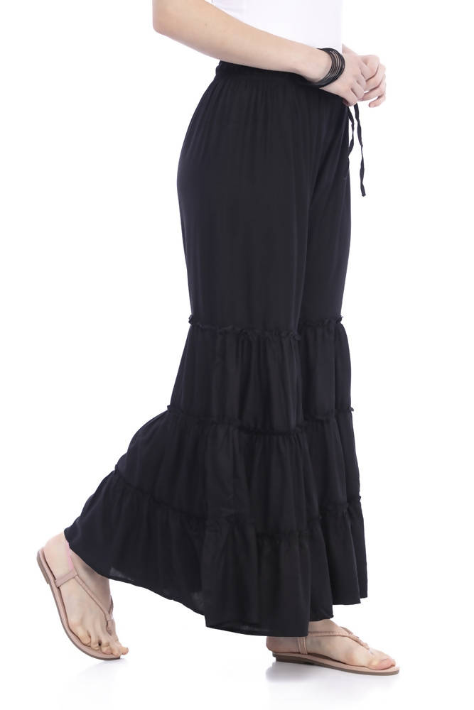 Mominos Fashion Trendy Cotton Black Palazzo | Grab2Buy
