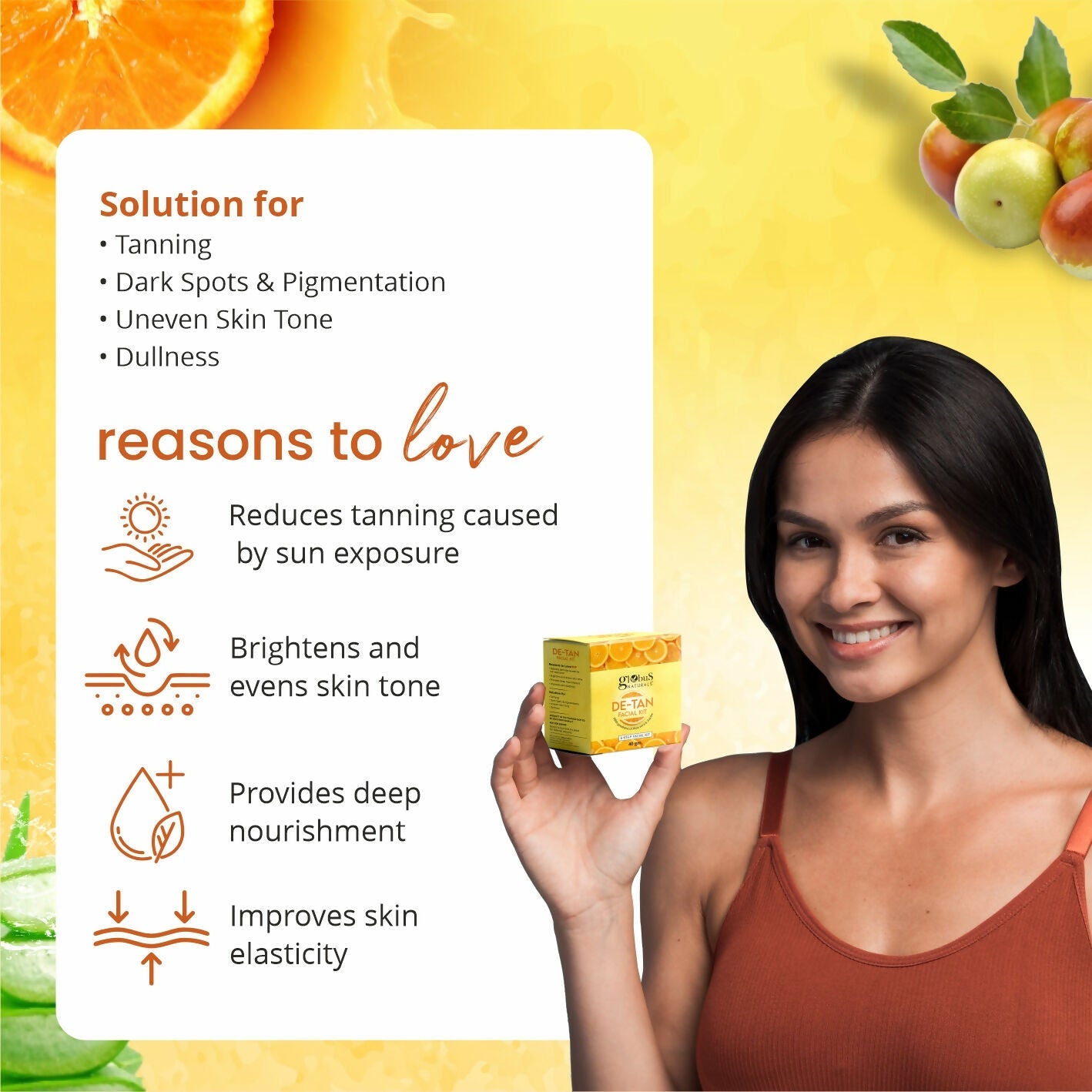Globus Naturals De-Tan 6 Step Facial Kit | Grab2Buy