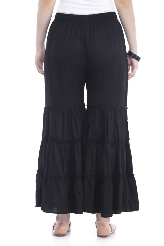 Mominos Fashion Trendy Cotton Black Palazzo | Grab2Buy