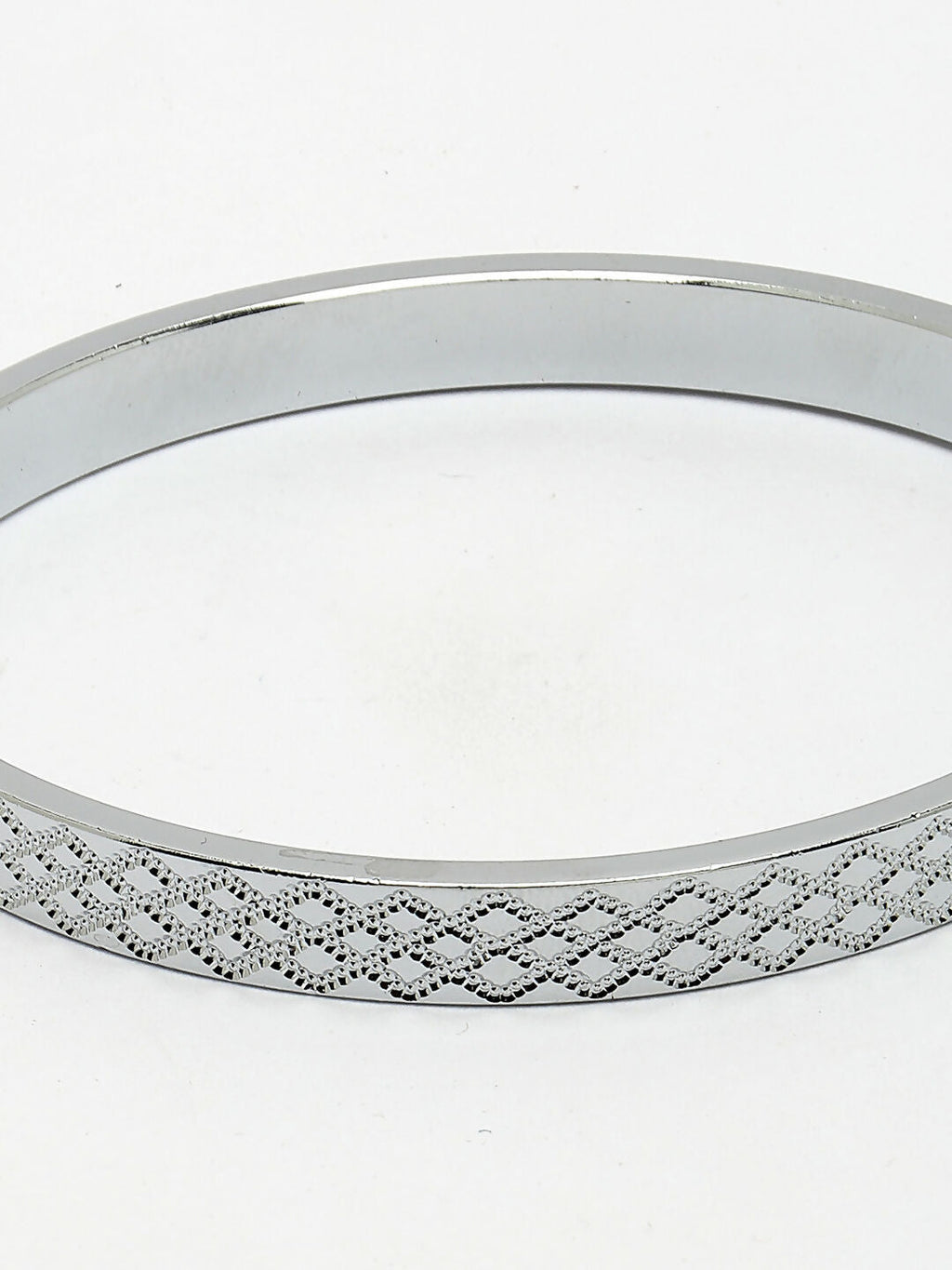 NVR Men's Set of 2 Rhodium-Plated Stainless Steel Kada Bracelet