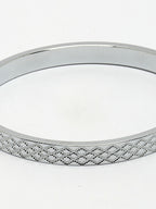NVR Men's Set of 2 Rhodium-Plated Stainless Steel Kada Bracelet