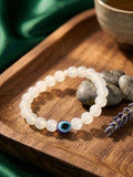 NVR White Crystal Evil Eye Bracelet for Men & Women | Grab2Buy