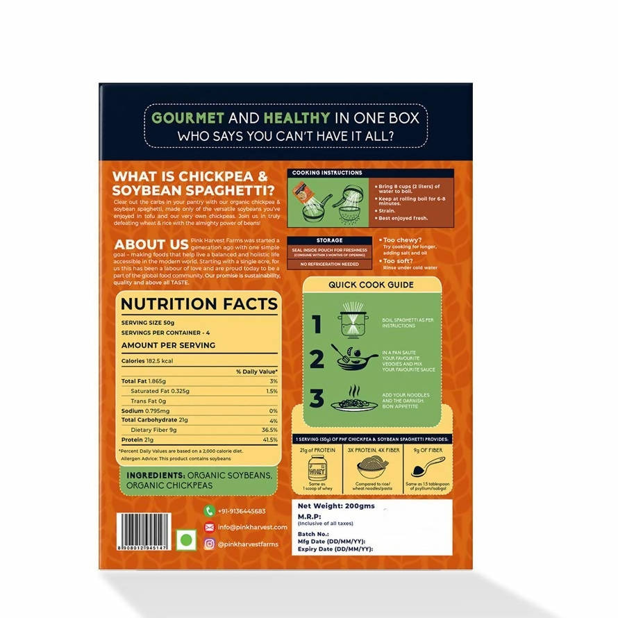 Pink Harvest Organic 100% Chickpea & Soybean Spaghetti Noodles | Grab2Buy