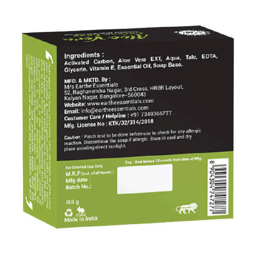 Earthe Essentials Premium Aloe Vera & Activated Carbon Soap | Grab2Buy