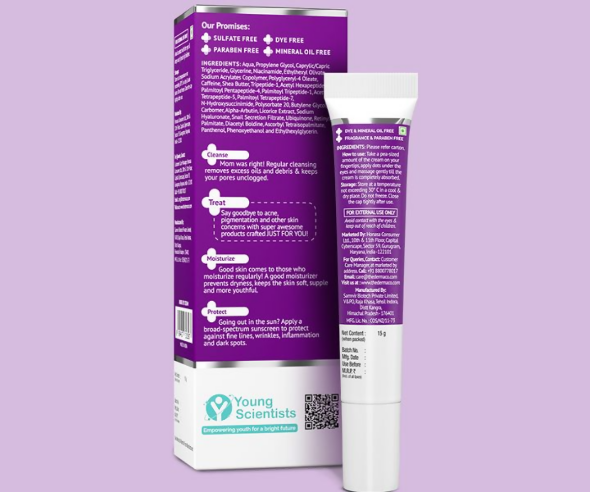 The Derma Co Snail Peptide 96 Under Eye Repair Cream With Snail Mucin & Peptide Complex For Dark Circles & Puffiness | Grab2Buy