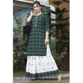 Vamika Green Rayon Gota Patti work Kurti With Skirt Suit | Grab2Buy