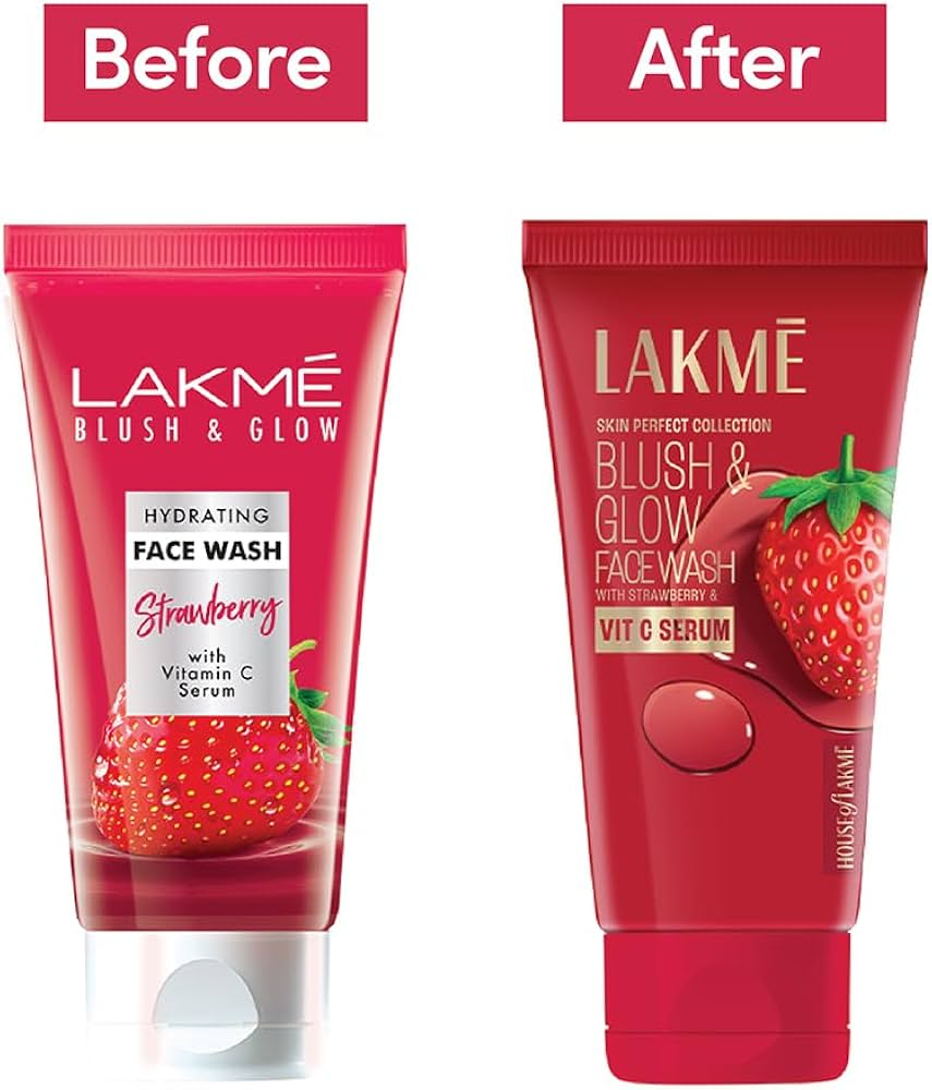 Lakme Blush & Glow Strawberry Freshness Gel Face Wash With Vitamin C Serum | Grab2Buy