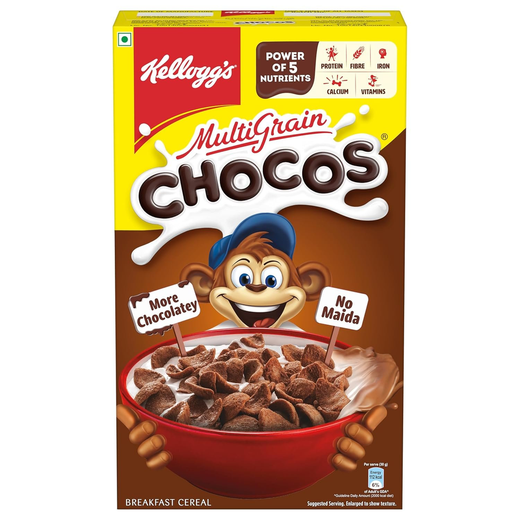 Kellogg's Chocos For Kids, Multigrain Energy, More Chocolatey, Kids Breakfast Cereal | Grab2Buy