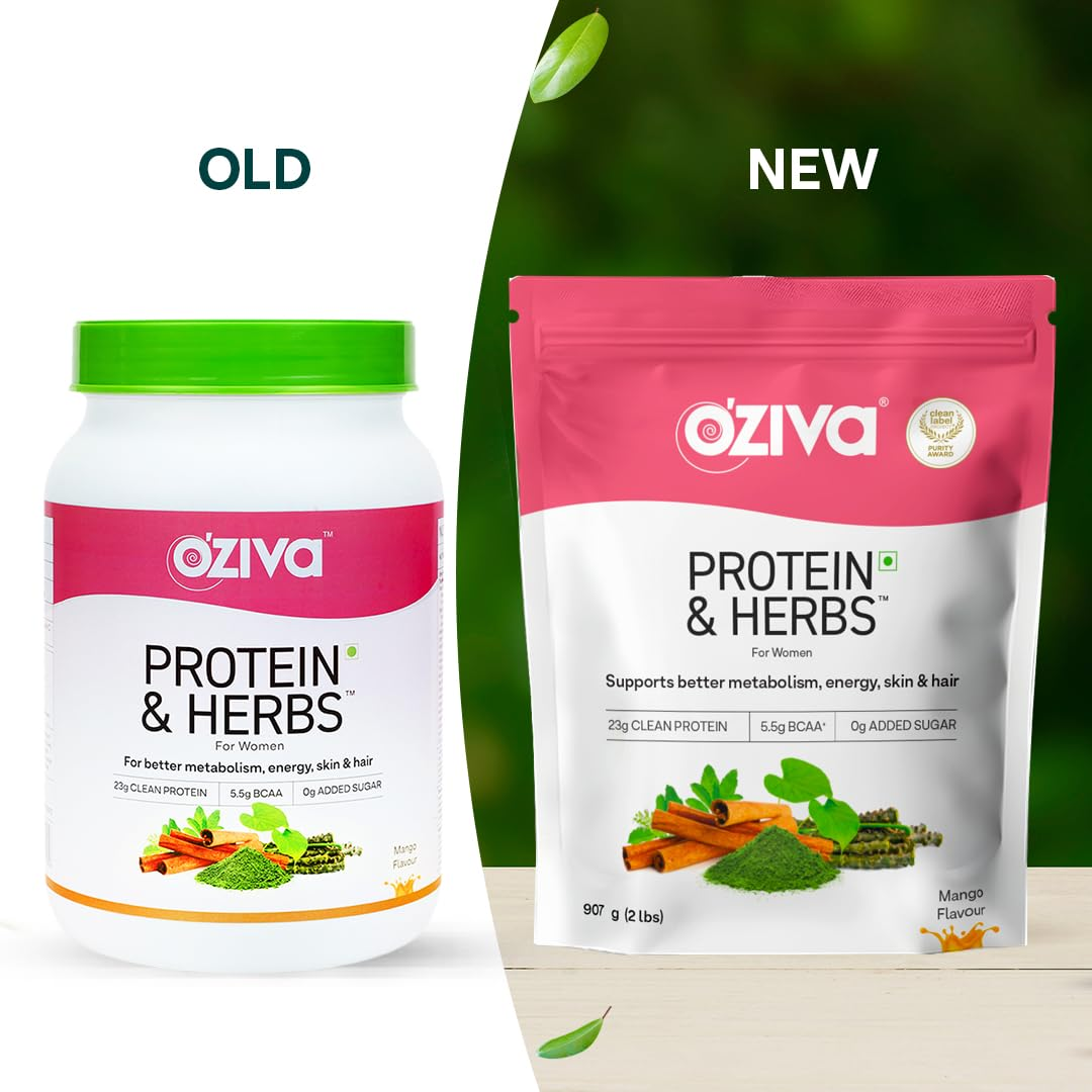 OZiva Protein & Herbs for Women - Protein Powder to Reduce Body Fat, Manage Weight & Metabolism, No Added Sugar | Grab2Buy