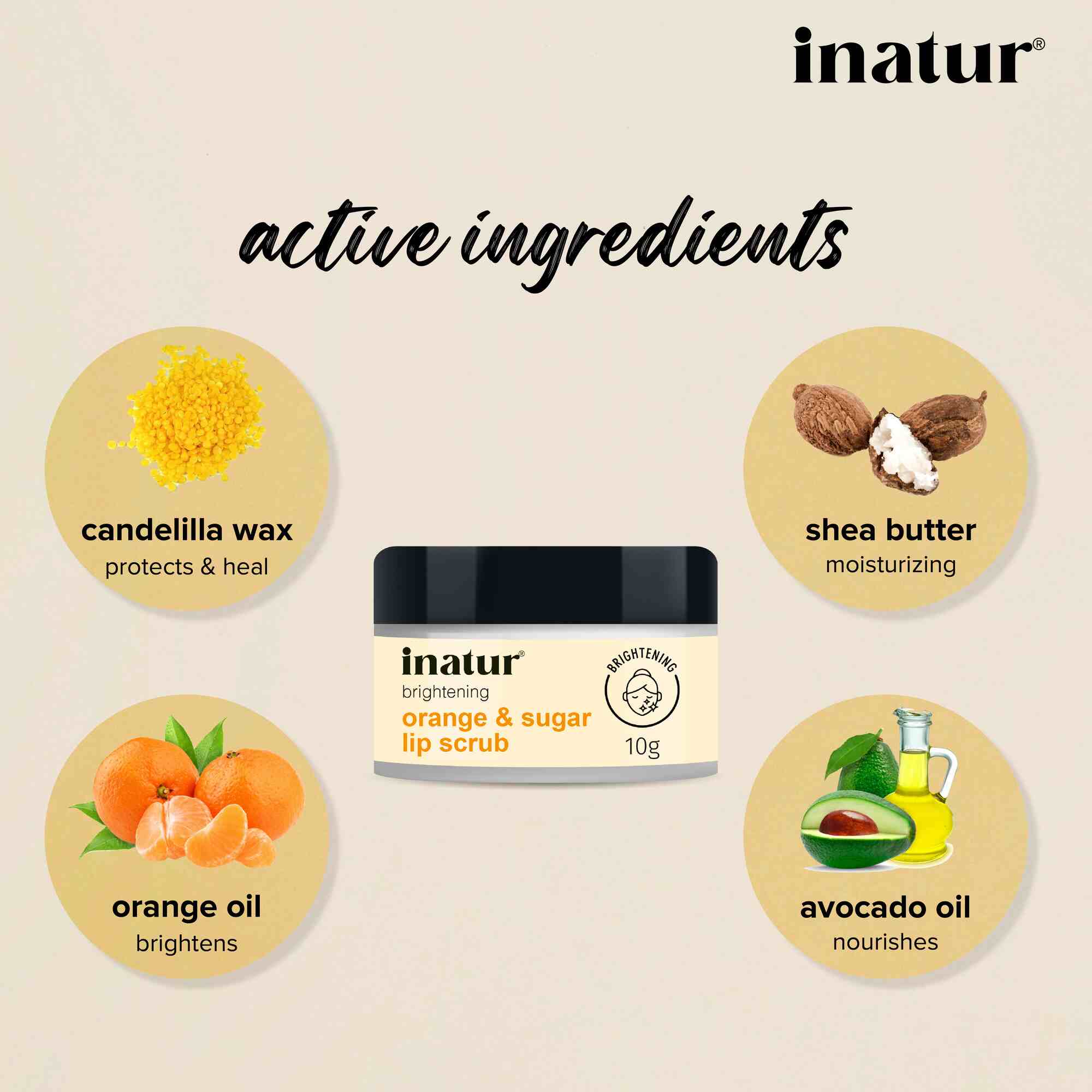 Inatur Orange & Sugar Lip Polish | Grab2Buy