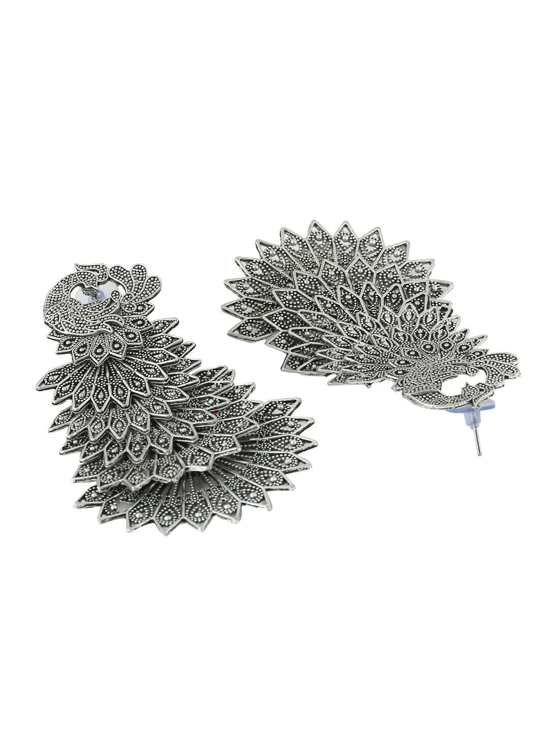 NVR Women Silver Toned Contemporary Drop Earrings | Grab2Buy