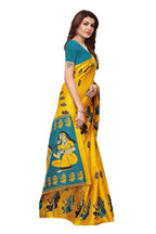 Vamika Yellow & Blue Kalamkari With Jhalar Khadi Silk Saree | Grab2Buy