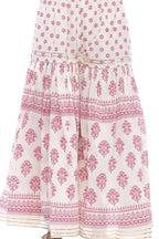 Mominos Fashion Cotton Block Print With Lace Work Off White Maroon Color Prints Palazzo | Grab2Buy