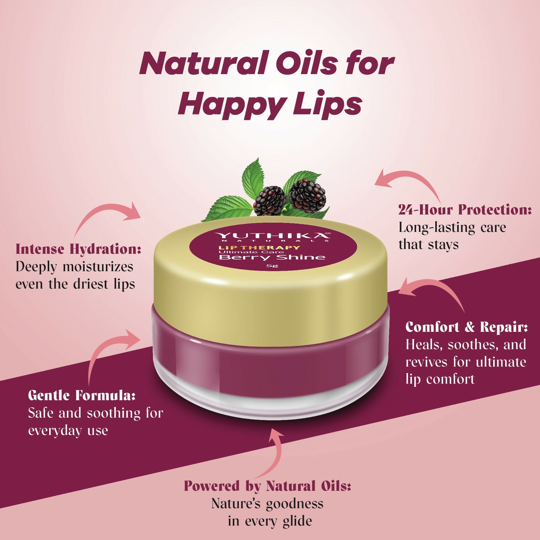Yuthika Moisturizing Lip Balm – Berry Shine | Grab2Buy