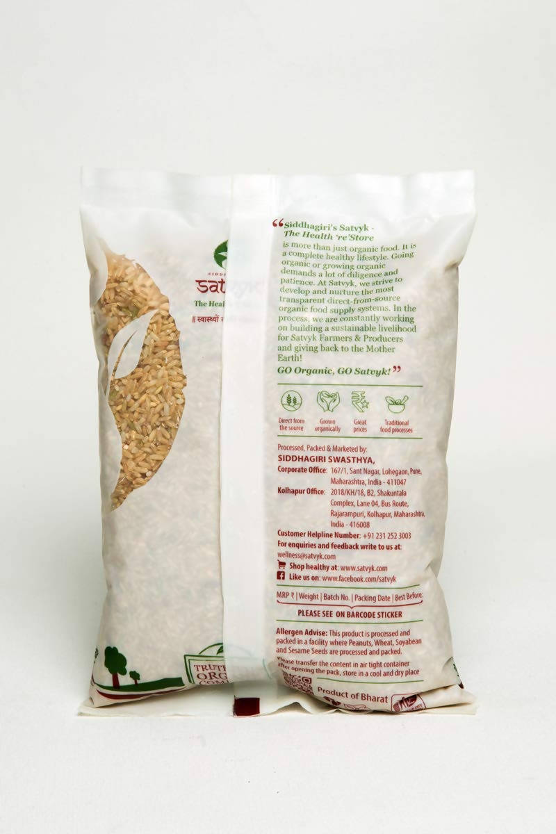 Siddhagiri's Satvyk Organic Unpolished Sona-Masuri Rice | Grab2Buy