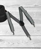 Manet Boys Strip Suspenders - Black | Grab2Buy