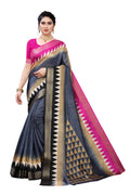 Vamika Grey Linen Jari Border Saree (GUNJAN GREY) | Grab2Buy