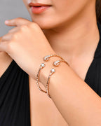 VOJ Set of 2 Dual Tone Bangles with Peacock Designed | Grab2Buy