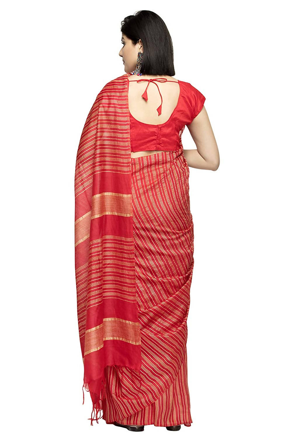 Mominos Fashion Red Color Bhagalpuri Saree | Grab2Buy