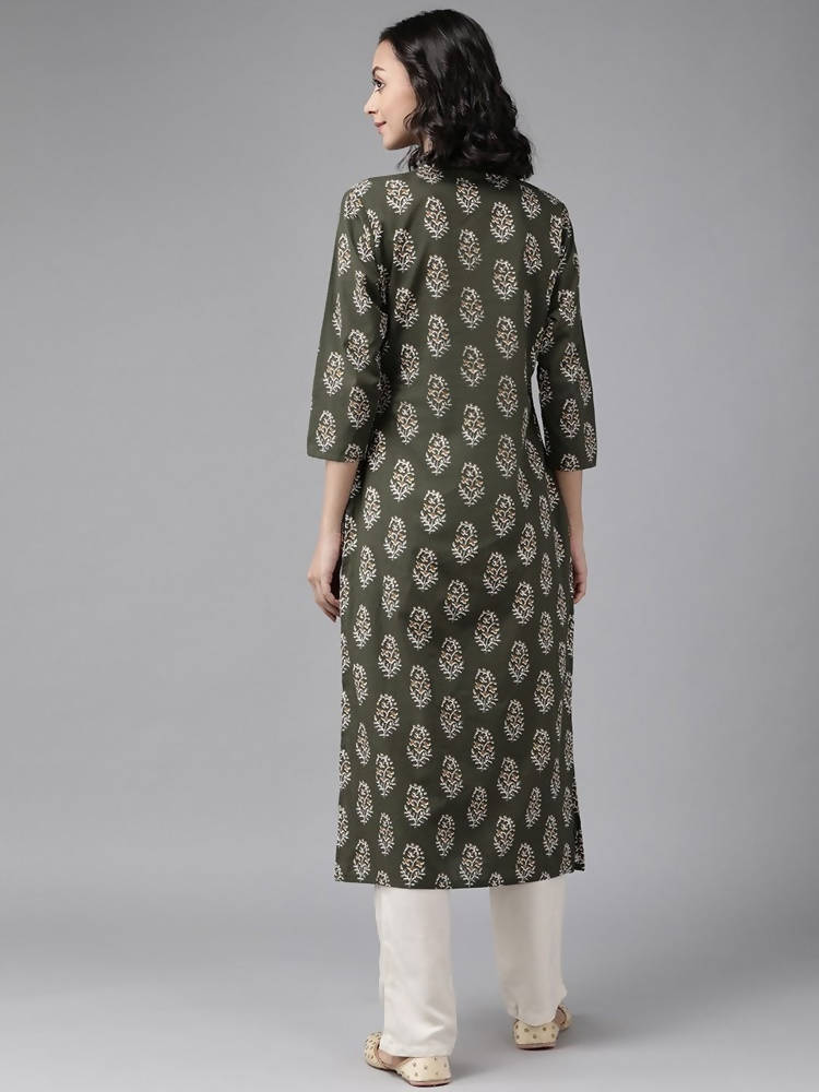 Yufta Green And off White Kurta And Palazzo Set | Grab2Buy