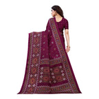 Vamika Printed Jute Silk Purple Saree (Namita Purple) | Grab2Buy