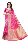Vamika Banarasi Jacquard Weaving Pink Saree (PARINITI PINK) | Grab2Buy