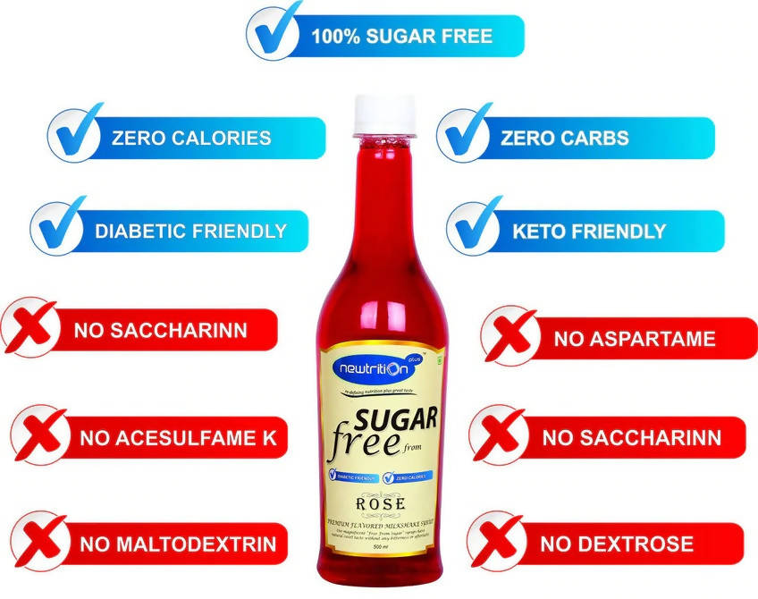 Newtrition Plus Sugar Free Rose Syrup | Grab2Buy