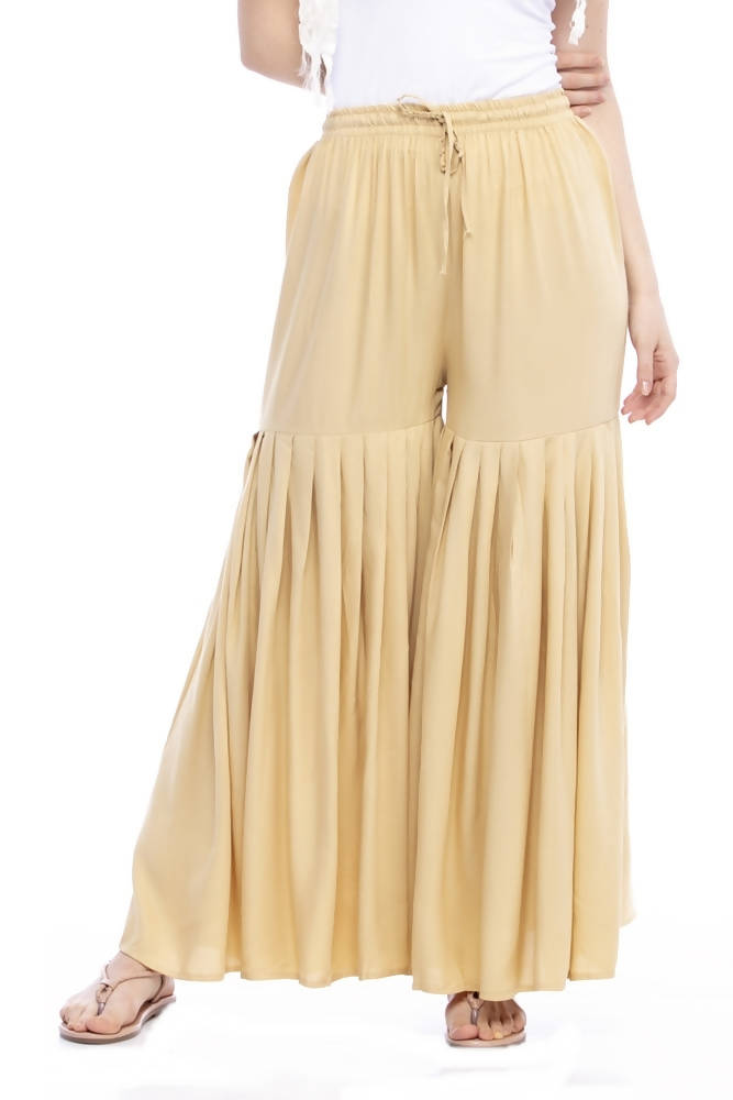 Mominos Fashion Reyon Cotton Golden Palazzo For Girls | Grab2Buy