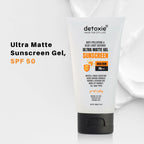Detoxie Ultra Matte Sunscreen Gel Matte Finish Dry Tint Water & Sweat Resistant With Spf 50 Pa+++ | Grab2Buy