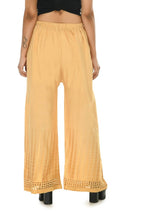 Mominos Fashion Moeza Reyon Cotton Golden Color Cut Work Palazzo | Grab2Buy