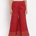Myshka Women's Maroom Cotton Solid Casual Palazzo | Grab2Buy
