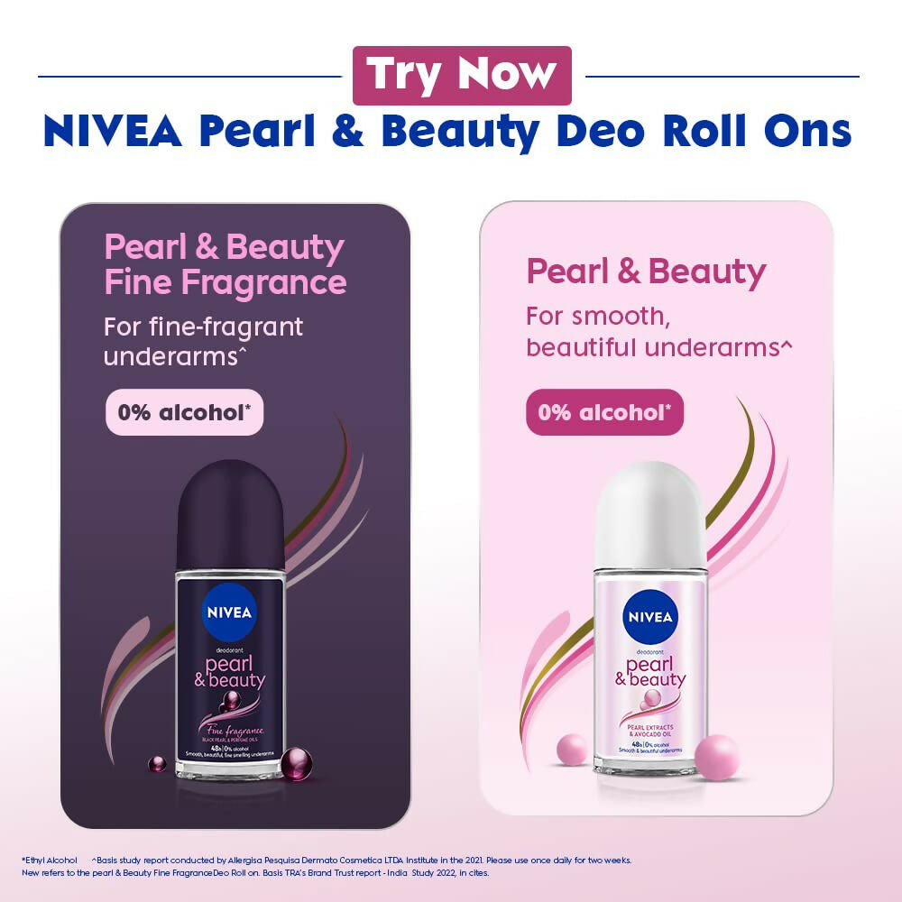 Nivea Deodorant Roll On Pearl & Beauty Radiance For Eventoned Smooth & Beautiful Underarms | Grab2Buy