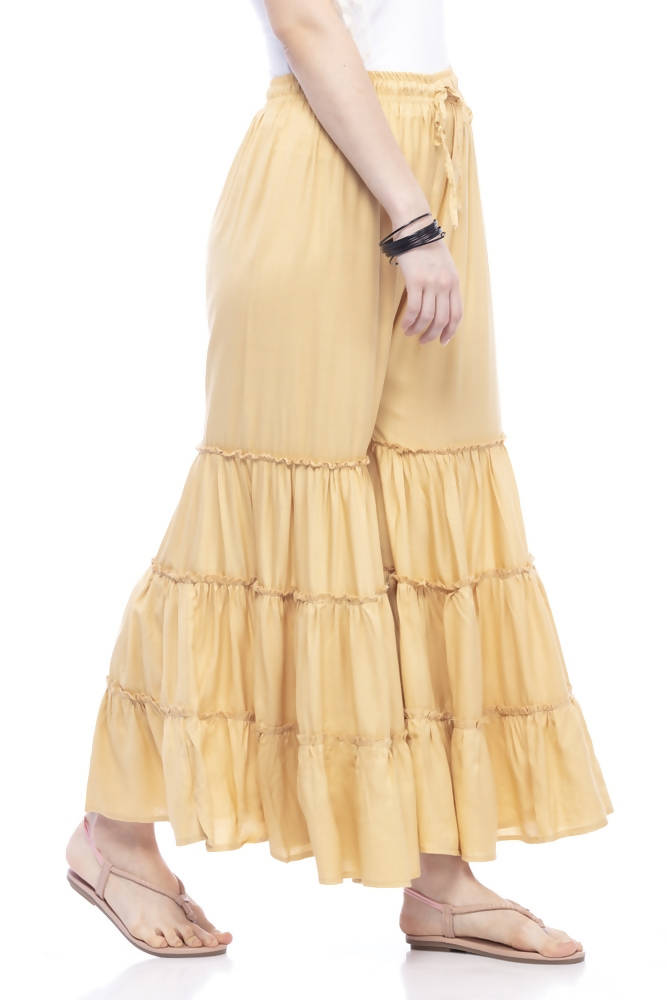Mominos Fashion Reyon Cotton Golden Palazzo | Grab2Buy