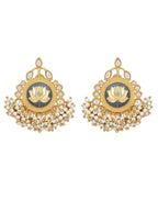 Joban Fashion Women Lotus Style Matte Gold Earrings | Grab2Buy