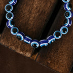 NVR Men & Women Black & Blue Evil Eye Elasticated Bracelet | Grab2Buy