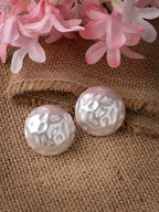 NVR Women's White Color Moon Stud Earrings | Grab2Buy
