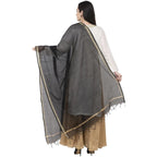 A R Silk Chanderi Piping Regular Dupatta Black Color Dupatta or Chunni | Grab2Buy