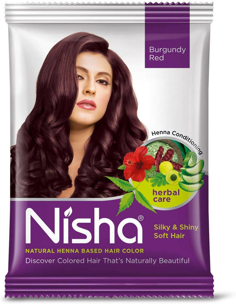 Nisha Natural Henna Based Hair Color Burgundy Red | Grab2Buy