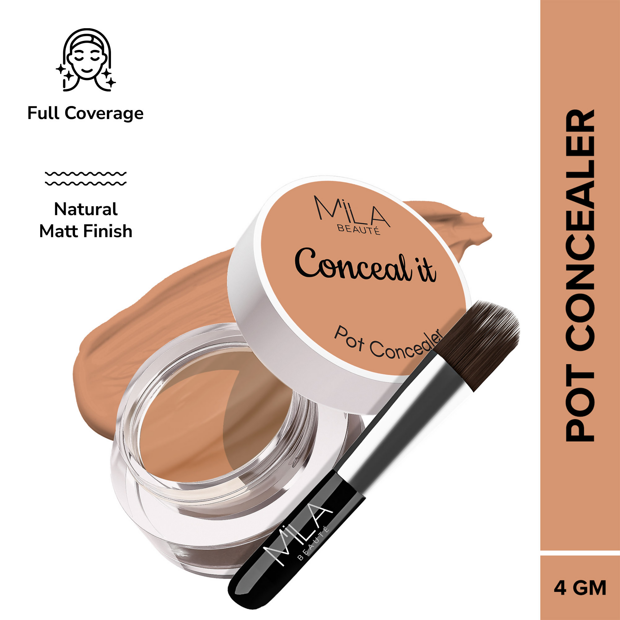 Mila Beaute Conceal It Pot Concealer Creamy Matte Finish with SPF 15 - Rose Beige | Grab2Buy