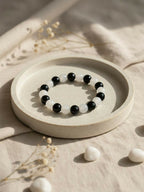 NVR Black & White Beaded Bracelet for Men & Women