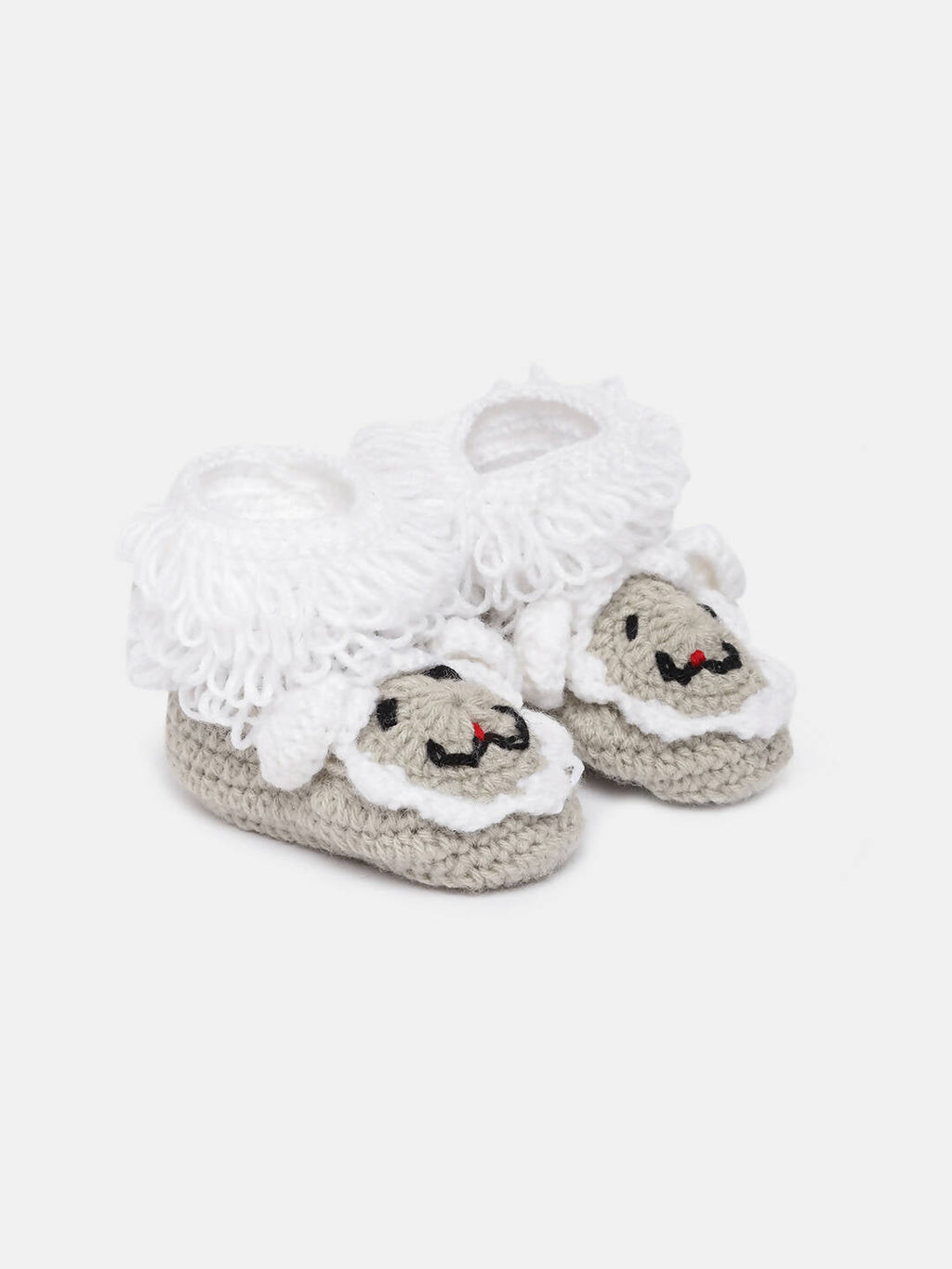 Chutput Kids Woollen Hand Knitted Animal Detailed Booties - Grey | Grab2Buy