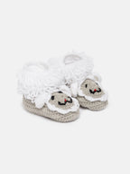 Chutput Kids Woollen Hand Knitted Animal Detailed Booties - Grey | Grab2Buy