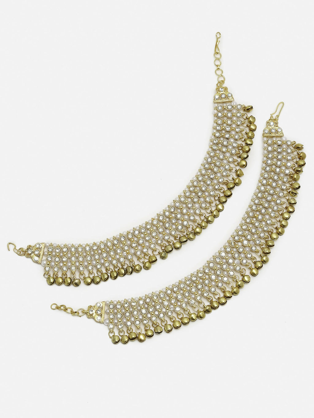 Women's Gold White Ghungroo Anklets - Ruby Raang | Grab2Buy