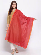 Myshka Women's Beautiful Red Cotton Silk Printed Casual Traditional Dupatta | Grab2Buy