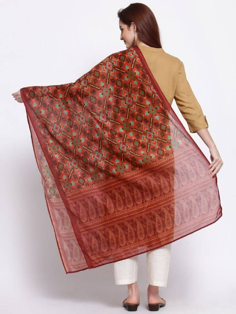 Myshka Women's Trendy Multi Cotton Silk Printed Casual Dupatta | Grab2Buy