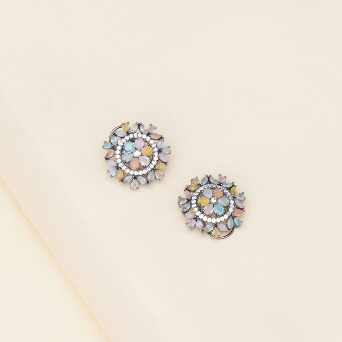 Blush Flower Stone Studs- Ruby Raang | Grab2Buy