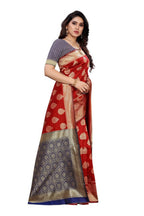 Vamika Banarasi Jacquard Weaving Red Saree (Dangal Red) | Grab2Buy